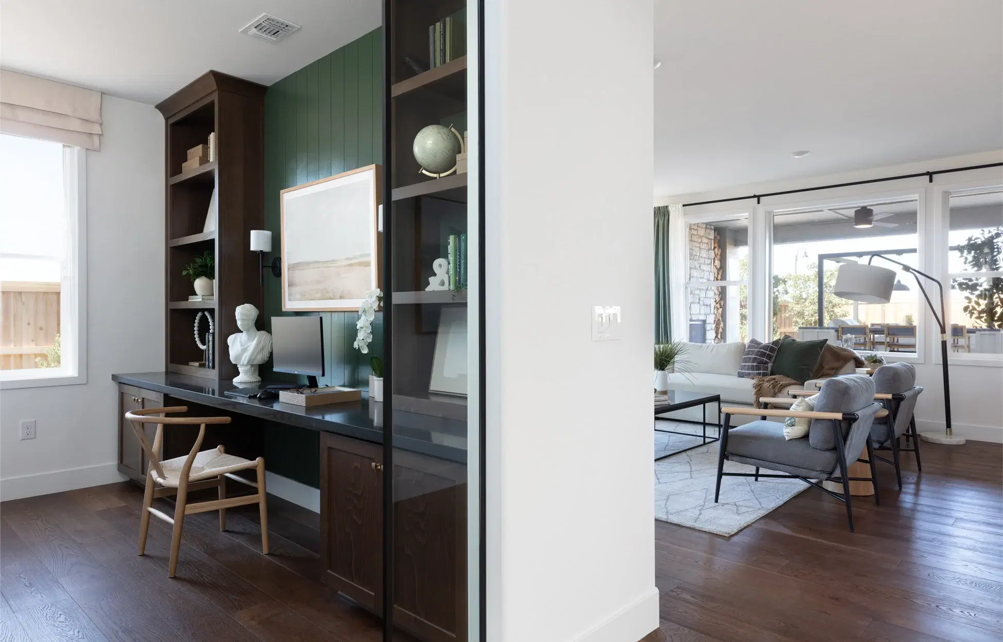 Kitchen with organized pantry and custom cabinetry
