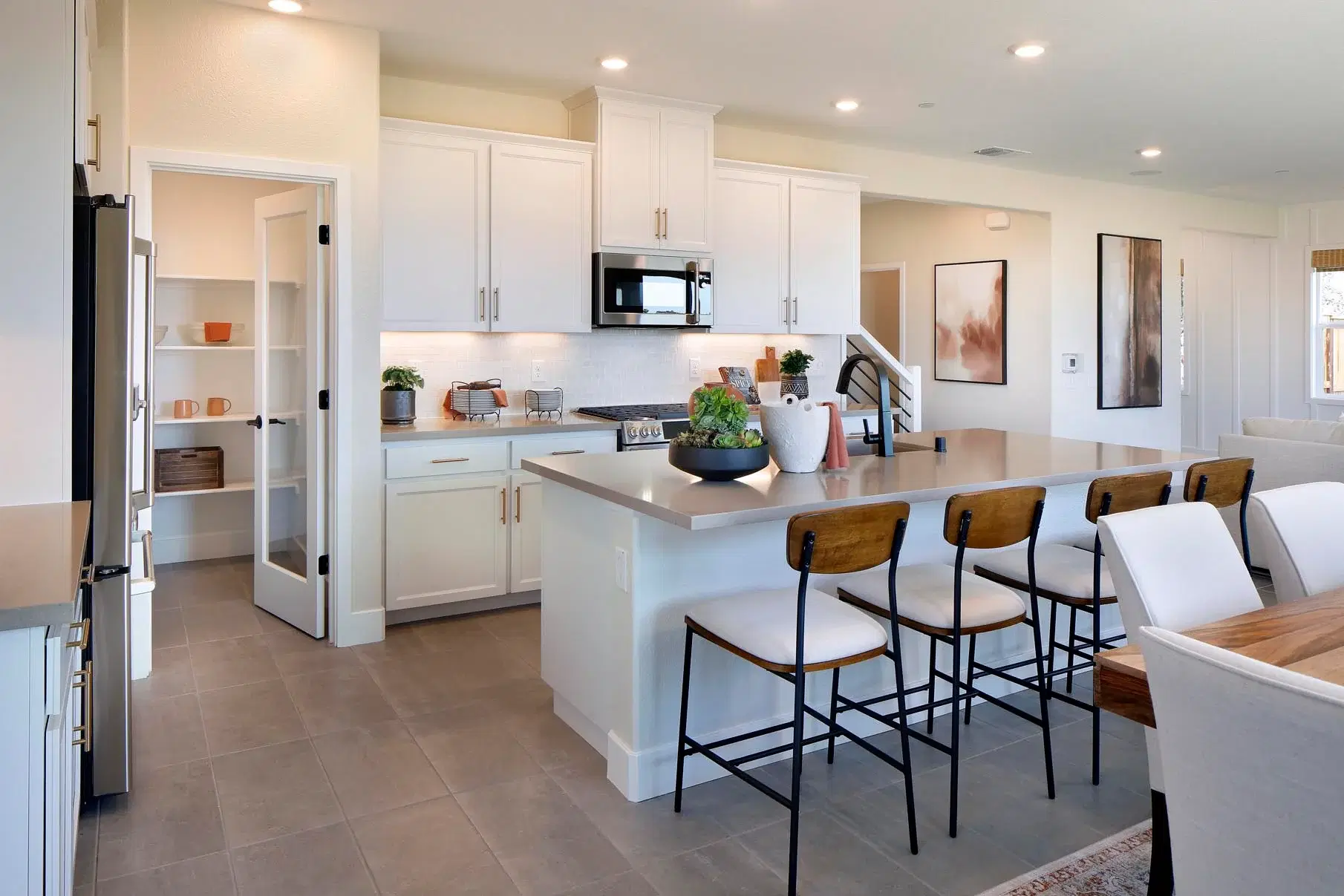 Minimalist kitchen with clean lines and hidden storage