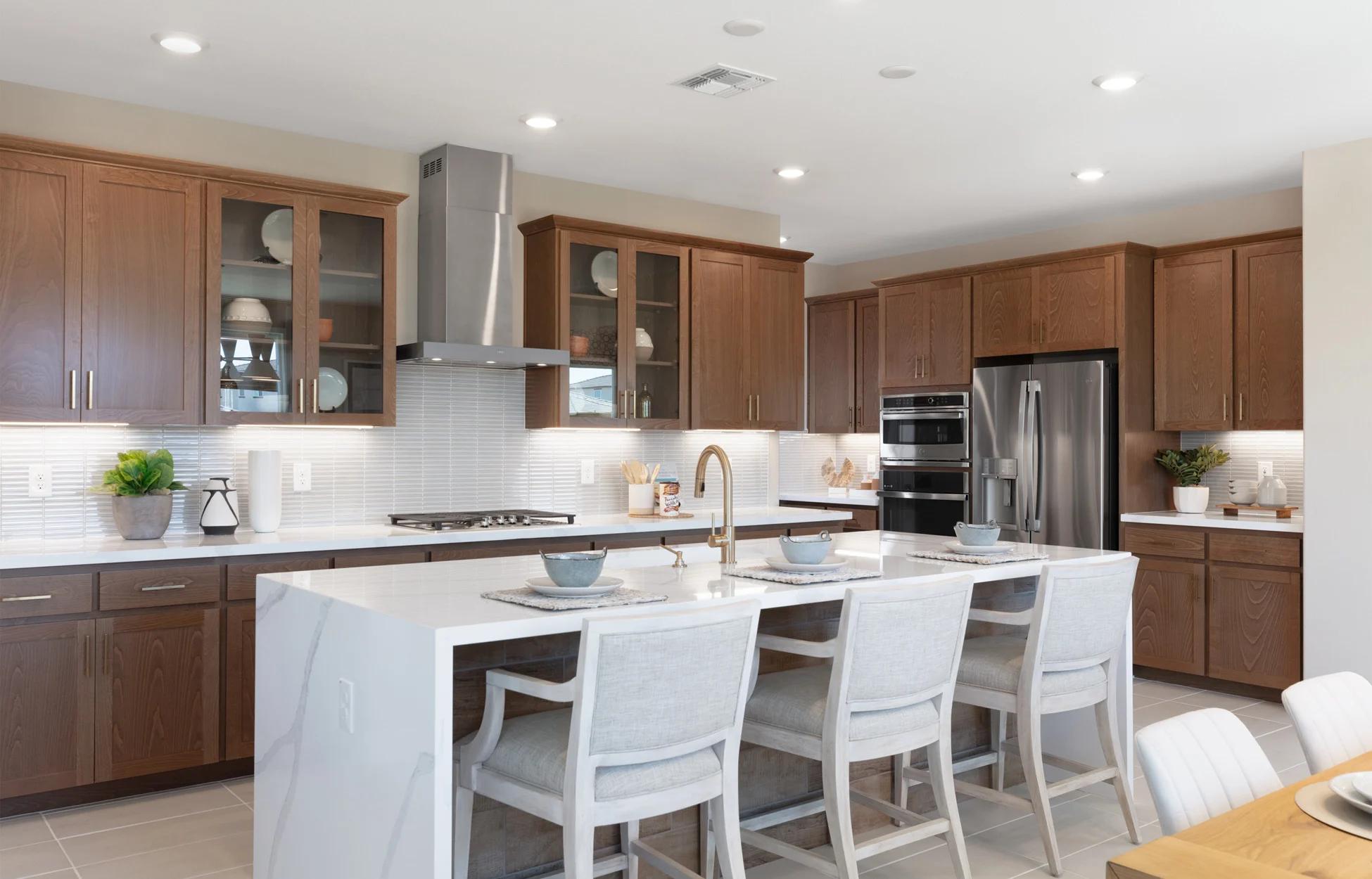 Minimalist kitchen with clean lines and hidden storage